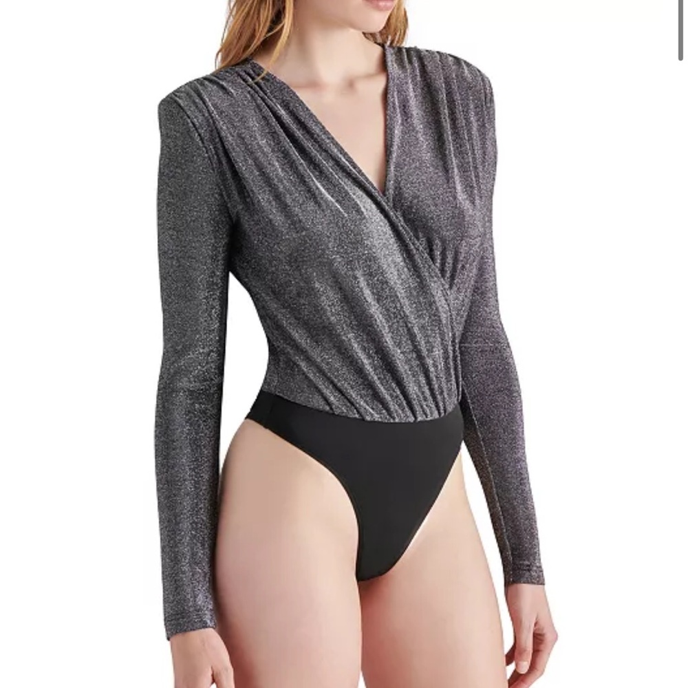 Steve Madden Metallic Black Bodysuit